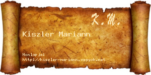 Kiszler Mariann névjegykártya